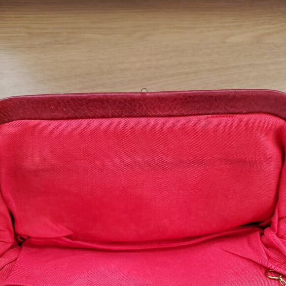 Vintage 50's Roger Van S Red Leather Clutch - Picture 9 of 9